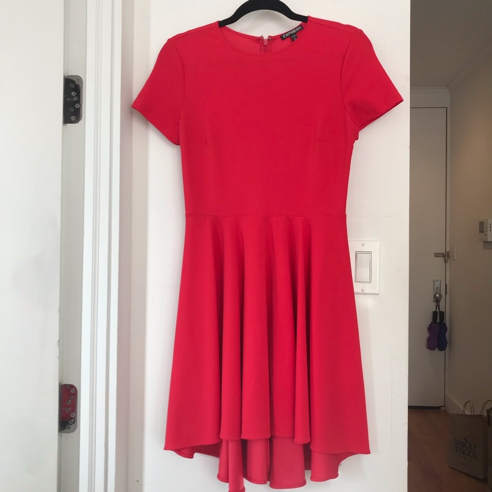 Bright Pink Dress with High-Low Hem